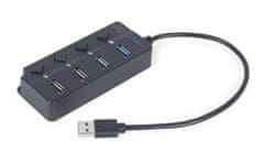 Gembird UHB-U3P1U2P3P-01 4-portni 1xUSB 3.1 + 3xUSB 2.0 HUB crni s prekidačima