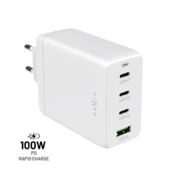 FIXED FIXED FIXCG100-3CU-WH GaN putni punjač 3xUSB-C/USB 100 W, bijeli