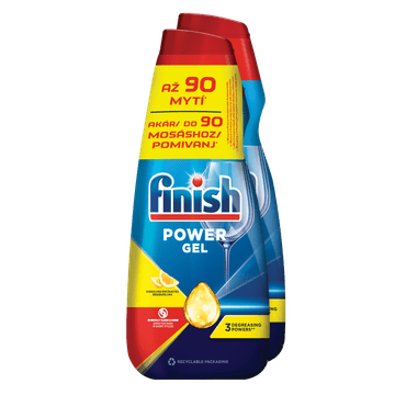 Finish Power All In One gel za pranje posuđa, 2 x 900 ml, limun