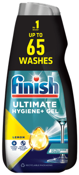 Finish Ultimate Hygiene+ gel za pranje posuđa, 2 x 650 ml, limun