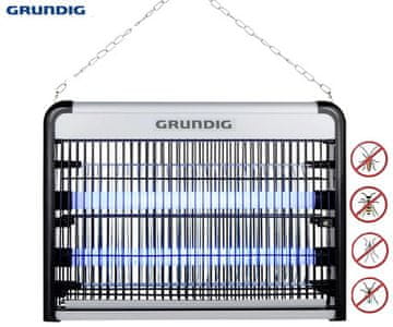 Grundig svjetiljka protiv kukaca, LED, 4W, kabel 120 cm, crno-srebrna