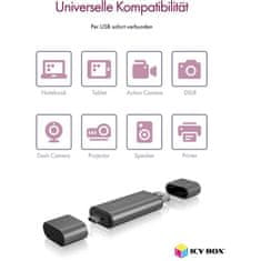 IcyBox IB-CR200-C čitač kartica USB-C SD / microSD + USB hub