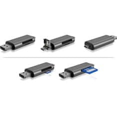 IcyBox IB-CR200-C čitač kartica USB-C SD / microSD + USB hub