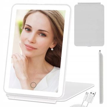 Verkgroup Sklopivo punjivo kozmetičko ogledalo s LED rasvjetom za šminkanje, USB