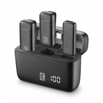 CellularLine TALK PRO bežični mikrofon, ENC tehnologija, USB-A na USB-C, crni (WLSTALKPROK)