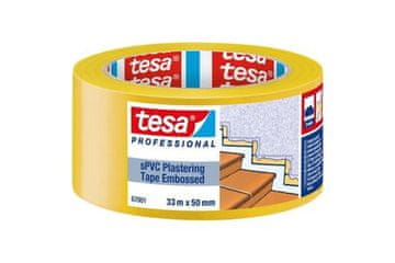 Tesa Traka za žbukanje Plastering tape 67001, PVC, ribbed, UV 6 weeks, 33 m x 50 mm, yellow