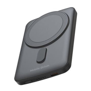 Mobile-origin PB10 magnetska prijenosna baterija, bežična, 5000 mAh, crna (MO-WMP-PB10)