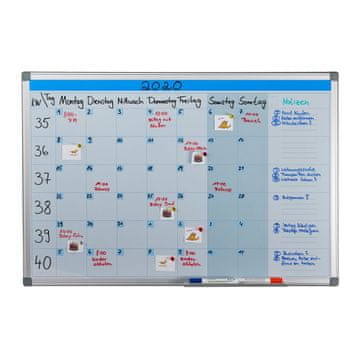 Northix Magnetski planer za bijelu ploču s držačem za markere