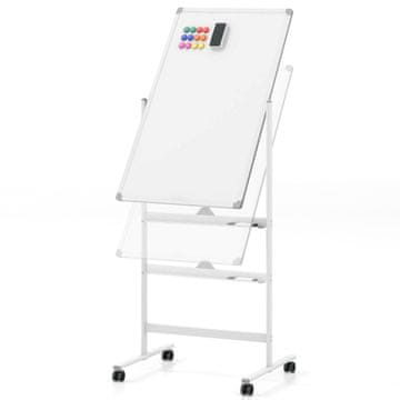 Northix Dvostrana mobilna bijela ploča 60x90 cm s ladicom bijela