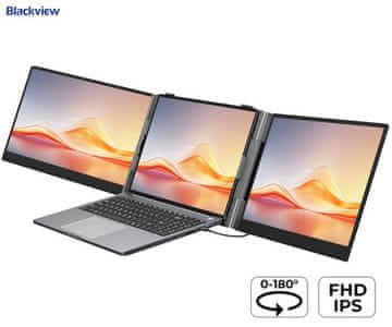 Blackview DCM6 Pro dvostruki monitor za prijenosno računalo, 35 cm (14"), FHD, IPS, 60 Hz, 300 nita, USB-C