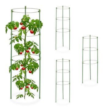 Northix Zeleni nosači za biljke 60 cm set od 4 kom metal plastika
