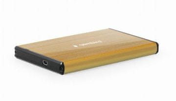 Gembird EE2-U3S-3-GL USB3.0 mini 2.5" prijenosno kućište za tvrdi disk od zlatnog aluminija