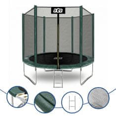 Aga Sport Top Trampolin 250 cm Tamno zelena + zaštitna mreža + ljestve