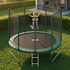Aga Sport Top Trampolin 250 cm Tamno zelena + zaštitna mreža + ljestve