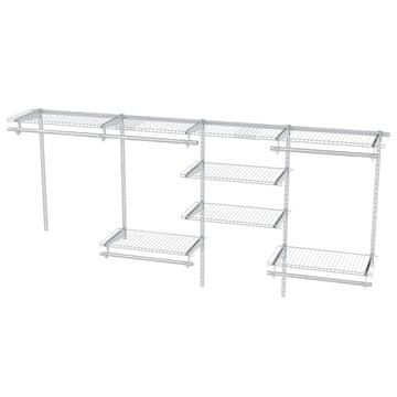 Northix Proširivi sustav za ormar 122–244 cm metalni bijeli organizator