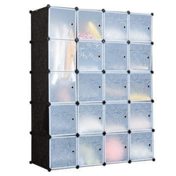 Northix Organizator 20 kocki 145x47x180 cm PP metal crni modularni