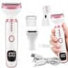 5u1 bežični punjivi LCD epilator i brijač dlačica s USB-om, ružičasti