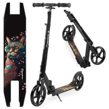 HyperMotion Gradski romobil Vibe Black, sklopivi, 200 mm kotači, ABEC-7 ležaji, podesiva visina, nosivost 100 kg