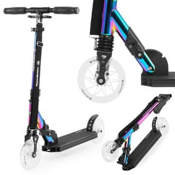HyperMotion Romobil na dva kotača, aluminijski, sklopivi - Holo Majestic, 100 kg, 145 mm kotači, ABEC-7, za djecu 7+