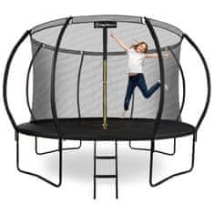 HyperMotion Dječji trampolin promjera 366 cm s unutarnjom mrežom - nosivost 150 kg, dvostupanjske ljestve, otpornost na UV, za djecu stariju od 3 godine
