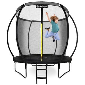 HyperMotion Dječji trampolin promjera 244 cm s unutarnjom mrežom - nosivost 50 kg, dvostupanjske ljestve, Otpornost na UV, za djecu stariju od 3 godine