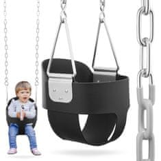 HyperMotion Lančana ljuljačka s visokim naslonom za malu djecu - nosivost 22 kg, školjkasto EVA sjedalo, pocinčani lanci duljine 150 cm