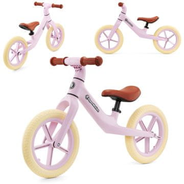 HyperMotion Dječji bicikl bez pedala s podesivim sjedalom ružičasti - nosivost 50 kg, poliuretanski kotači 12 inča, za uzrast stariji od 18 mjeseci