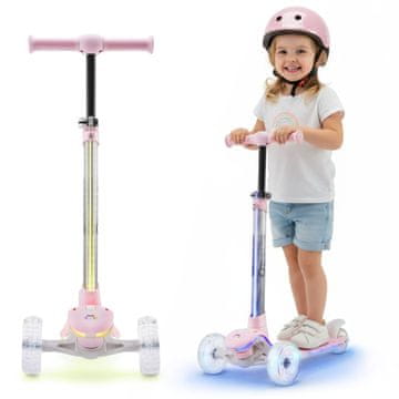 HyperMotion Dječji balansni romobil s tri kotača i RGB svjetlima - podesiv upravljač u 4 razine, za dob od 3 do 8 godina, aluminijska konstrukcija