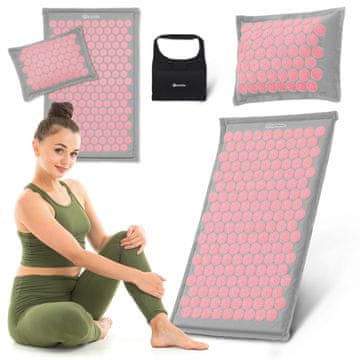 HyperMotion Podloga za akupresuru od lana s kokosovim vlaknom - set 3 u 1 s torbom, 7 182 točke pritiska, jastuk 40 x 30 cm za leđa i vrat