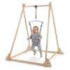 Mamabrum Drveni skakač za bebe sa stalkom i podesivim sjedalom - elastično nosivo uže, dvostruko pričvršćivanje pojasa, razvoj ravnoteže