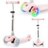 Balansni romobil s tri LED kotača za djecu 3-8 godina - podesiva visina 55-70 cm, nosivost 50 kg, ružičasta boja, balansno upravljanje
