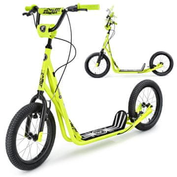 HyperMotion Gradski romobil s pneumatskim kotačima promjera 40 cm - nosivost 100 kg, upravljač podesiv od 83 do 90 cm, dvije ručne kočnice V-Brake