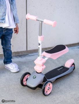 HyperMotion Balansirajući romobil na tri kotača s uklonjivim sjedalom - 3 u 1 funkcionalnost, nosivost platforme 50 kg, podesiv upravljač 48-68 cm