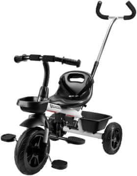 HyperMotion Dječji tricikl s guralicom i kotačima bez pumpanja - nosivost 20 kg, za uzrast oko 1–4 godine, podesiva ručka visine 95–99 cm