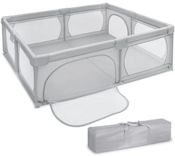 Moby System Sklopiva dječja ogradica 200 x 160 cm s transportnom torbom - čelične cijevi 25 mm, vodootporna PVC tkanina, protuklizne vakuumske čašice