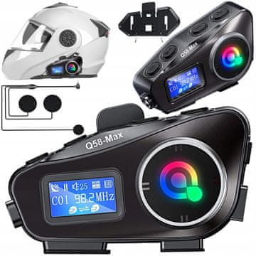 Verkgroup Baterijski LED RGB Q58max bluetooth motociklistički radio interfon LCD