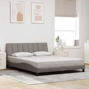 Vidaxl Okvir kreveta bez madraca, taupe, 160x200 cm, presvučen tkaninom