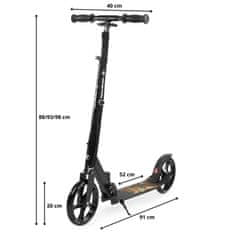 HyperMotion Dvokotačni romobil s kotačima promjera 200 mm za djecu - nosivost 100 kg, upravljač podesiv 88/93/98 cm, sklopiva izvedba