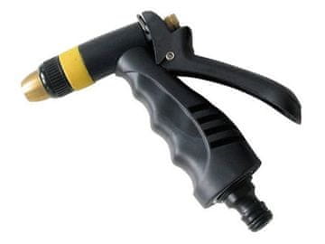 Extol Craft Vrtna prskalica (70211) on a hose, brass nozzle with spray adjustment from fine mist to full stream, ergonomic handle