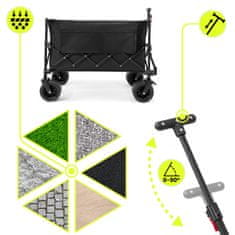 HyperMotion Sklopiva transportna kolica za plažu nosivosti 80 kg - volumen 200 l, kotači promjera 7 inča, podesiva ručka, torba za nošenje