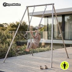 HyperMotion Gimnastički trapez za djecu s drvenom prečkom i obručima - podesiva užad 94 – 160 cm, nosivost 50 kg, vanjska igra i vježbe