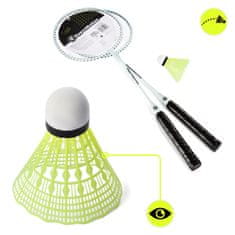 HyperMotion Badmintonski set s dva čelična reketa i lopticom za igru - rekreativni sport na otvorenom, za dob 10+ godina, za početnike i naprednije igrače