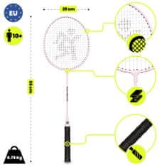 HyperMotion Set reketa za badminton 66 x 20 cm s prijenosnom torbom - rekreativna vanjska igra, dob 10+ godina, ružičasta boja, lagana sportska oprema