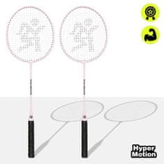 HyperMotion Set reketa za badminton 66 x 20 cm s prijenosnom torbom - rekreativna vanjska igra, dob 10+ godina, ružičasta boja, lagana sportska oprema