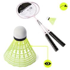 HyperMotion Badmintonski set s dva ružičasta čelična reketa i lopticom - rekreativna igra za dob 10+ godina, za park, plažu i igralište