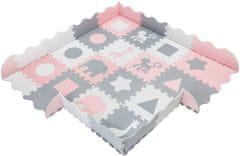 Moby System Velika pjenasta podloga od slagalica za bebe 150 x 150 cm - debljina 1 cm, 16 dvodijelnih elemenata, vodootporna i protuklizna površina