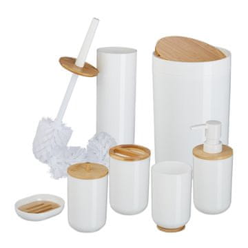 Northix Set kupaonskih dodataka 7 dijelova plastika bambus