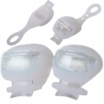 Verkgroup Set od dva silikonska LED svjetla za bicikl, vodootporna, bijela