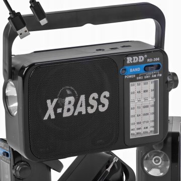Verkgroup Retro prijenosni FM radio LED X-BASS USB crni