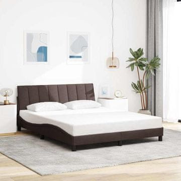 Vidaxl Okvir kreveta bez madraca tamnosmeđi 160x200 cm tkanina